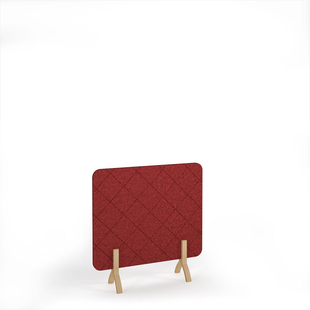 Lattice Acoustic Floor Standing Screen Wooden Legs 1200w 1200h - Pure Red - view 1