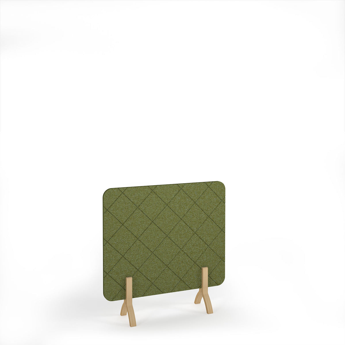 Lattice Acoustic Floor Standing Screen Wooden Legs 1200w 1200h - Reed Green - view 1