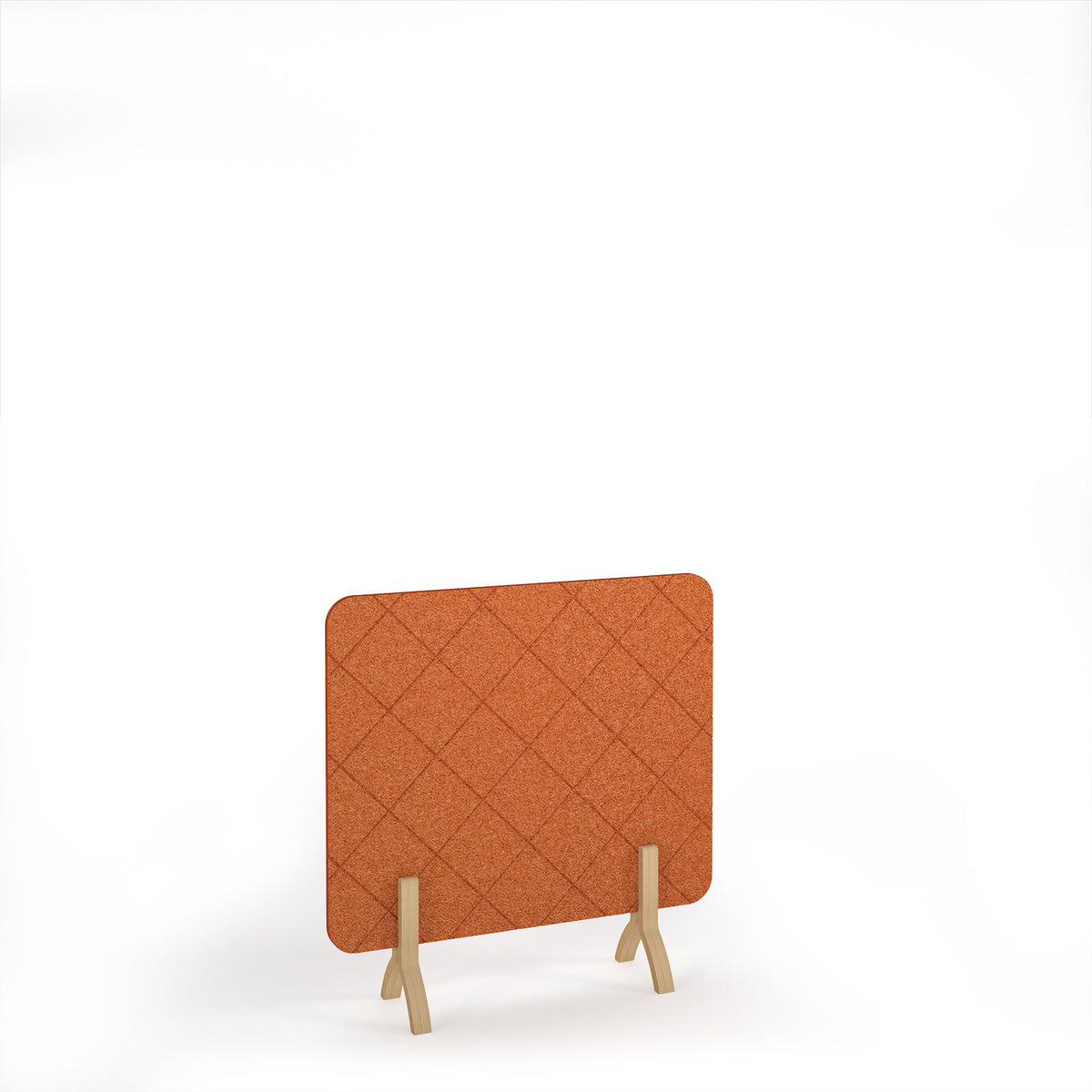 Lattice Acoustic Floor Standing Screen Wooden Legs 1200w 1200h - Tangerine - view 1
