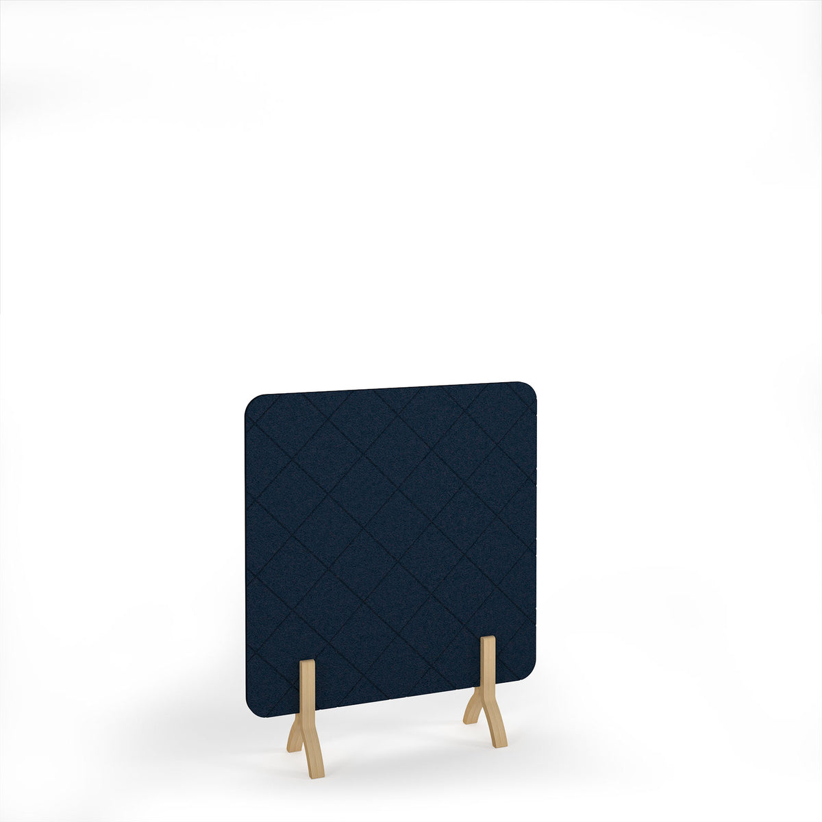 Lattice Acoustic Floor Standing Screen Wooden Legs 1200w 1400h - Dark Blue - view 1