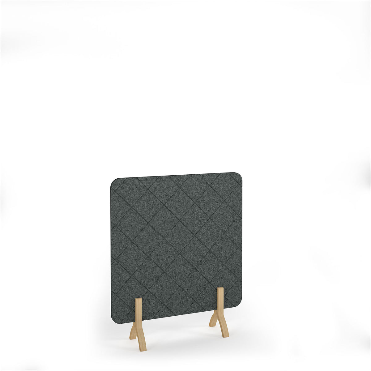Lattice Acoustic Floor Standing Screen Wooden Legs 1200w 1400h - Moonlight Grey - view 1