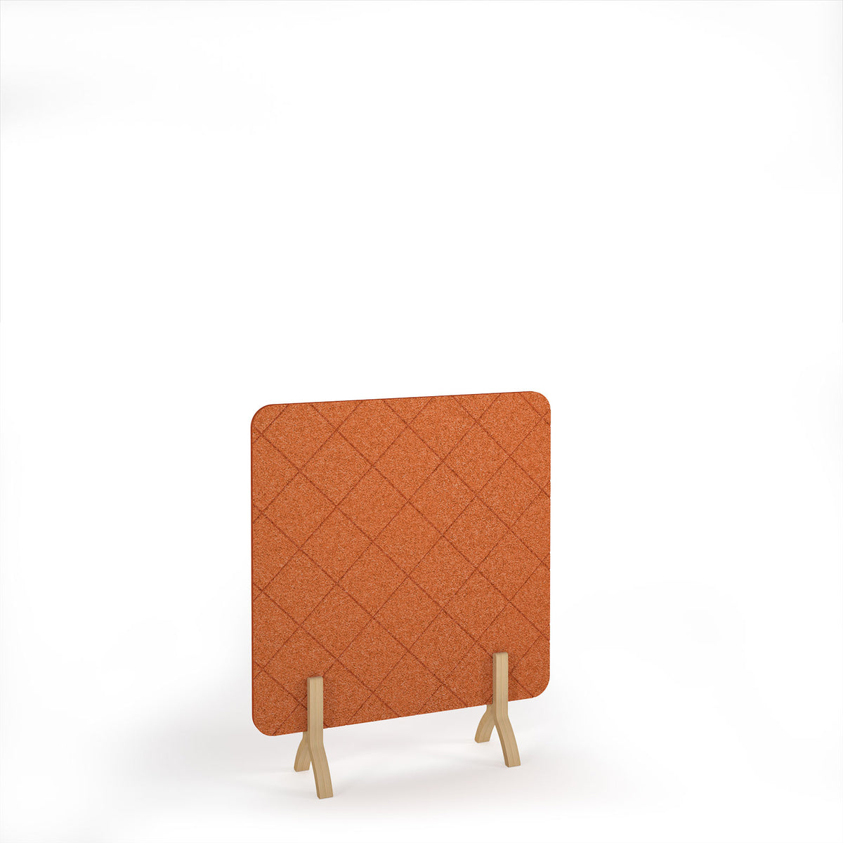 Lattice Acoustic Floor Standing Screen Wooden Legs 1200w 1400h - Tangerine - view 1