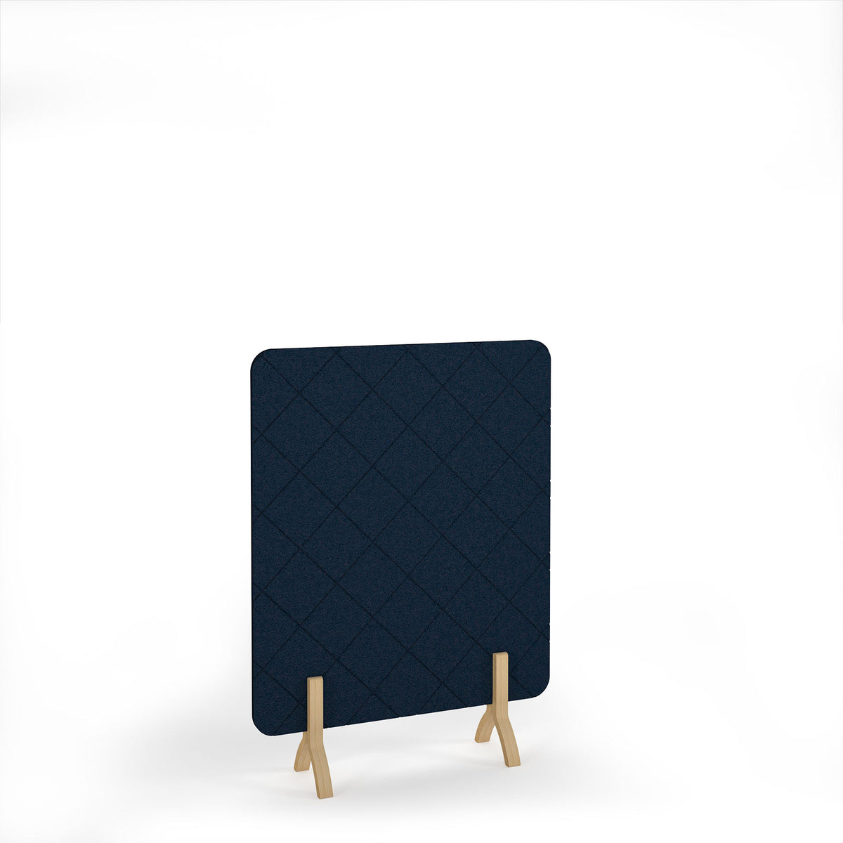 Lattice Acoustic Floor Standing Screen Wooden Legs 1200w 1600h - Dark Blue - view 1