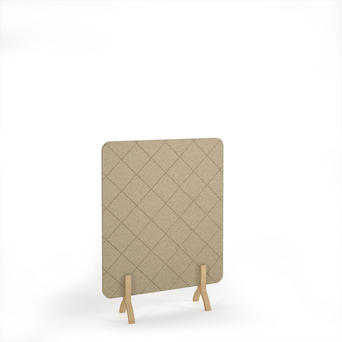 Lattice Acoustic Floor Standing Screen Wooden Legs 1200w 1600h - Dark Camel - view 1