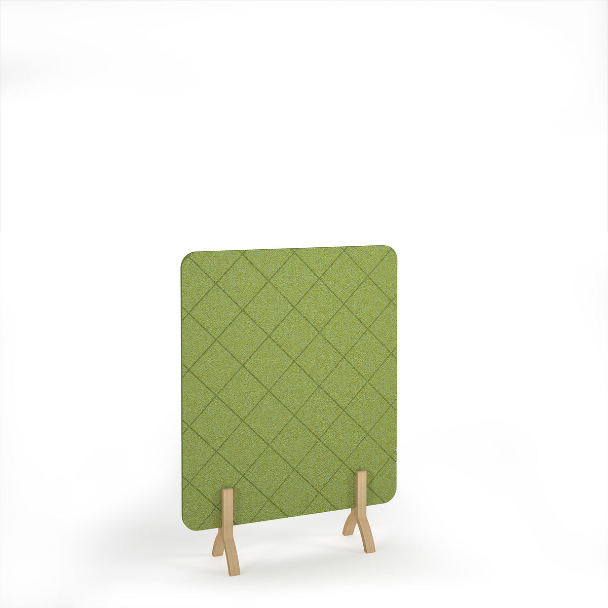 Lattice Acoustic Floor Standing Screen Wooden Legs 1200w 1600h - Fruit Green - view 1