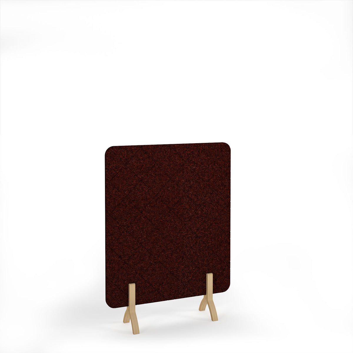Lattice Acoustic Floor Standing Screen Wooden Legs 1200w 1600h - Maroon - view 1
