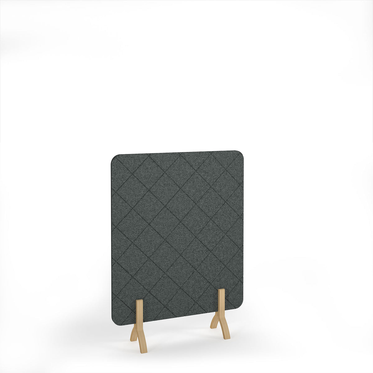Lattice Acoustic Floor Standing Screen Wooden Legs 1200w 1600h - Moonlight Grey - view 1