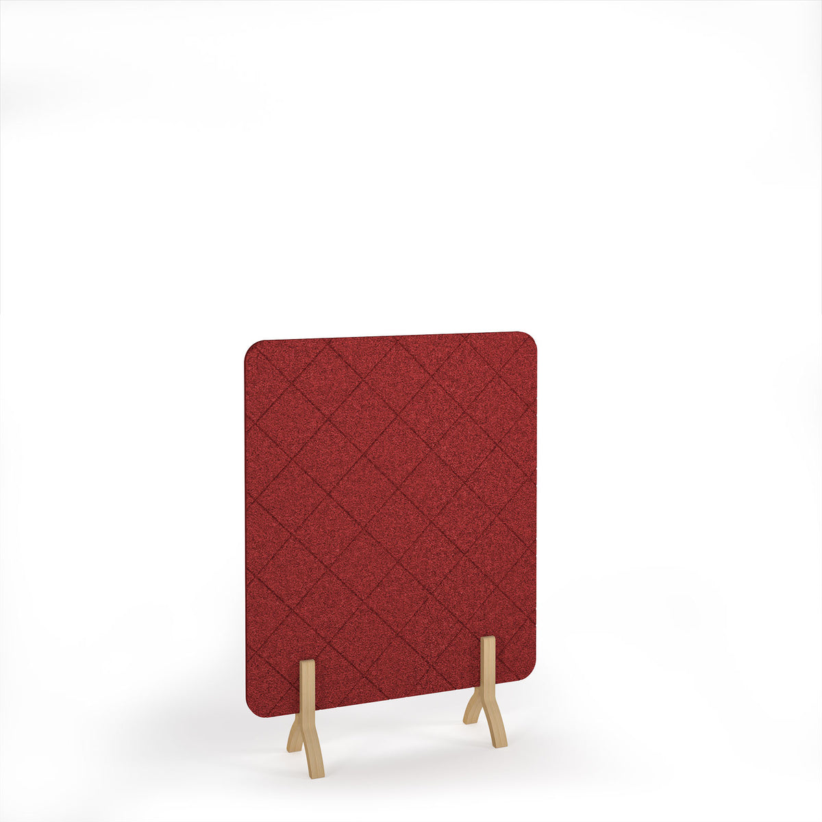Lattice Acoustic Floor Standing Screen Wooden Legs 1200w 1600h - Pure Red - view 1