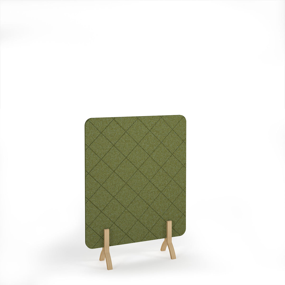 Lattice Acoustic Floor Standing Screen Wooden Legs 1200w 1600h - Reed Green - view 1