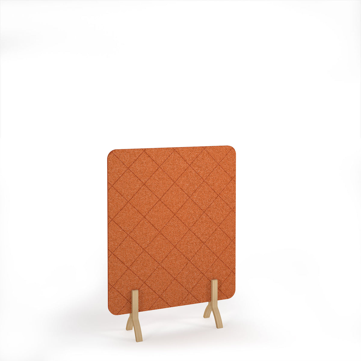 Lattice Acoustic Floor Standing Screen Wooden Legs 1200w 1600h - Tangerine - view 1