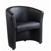London reception single tub chair 670mm wide - black faux leather - view 1
