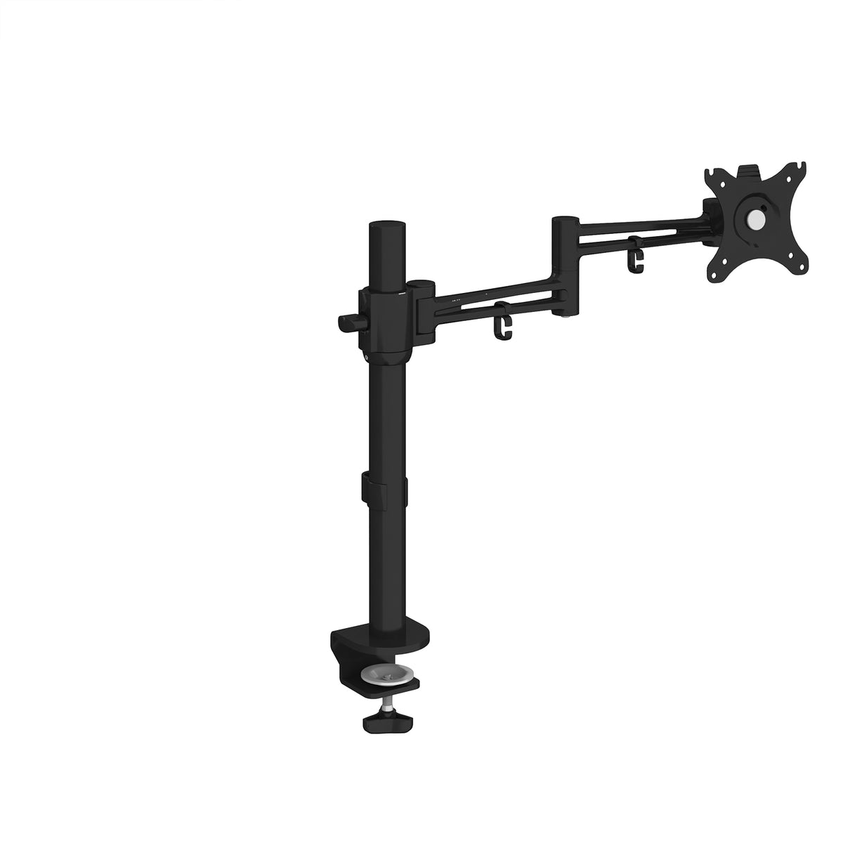 Luna single flat screen monitor arm - black - view 1