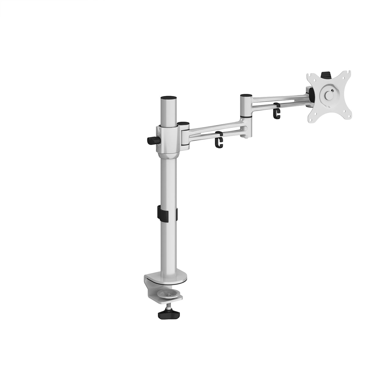 Luna single flat screen monitor arm - silver - view 1