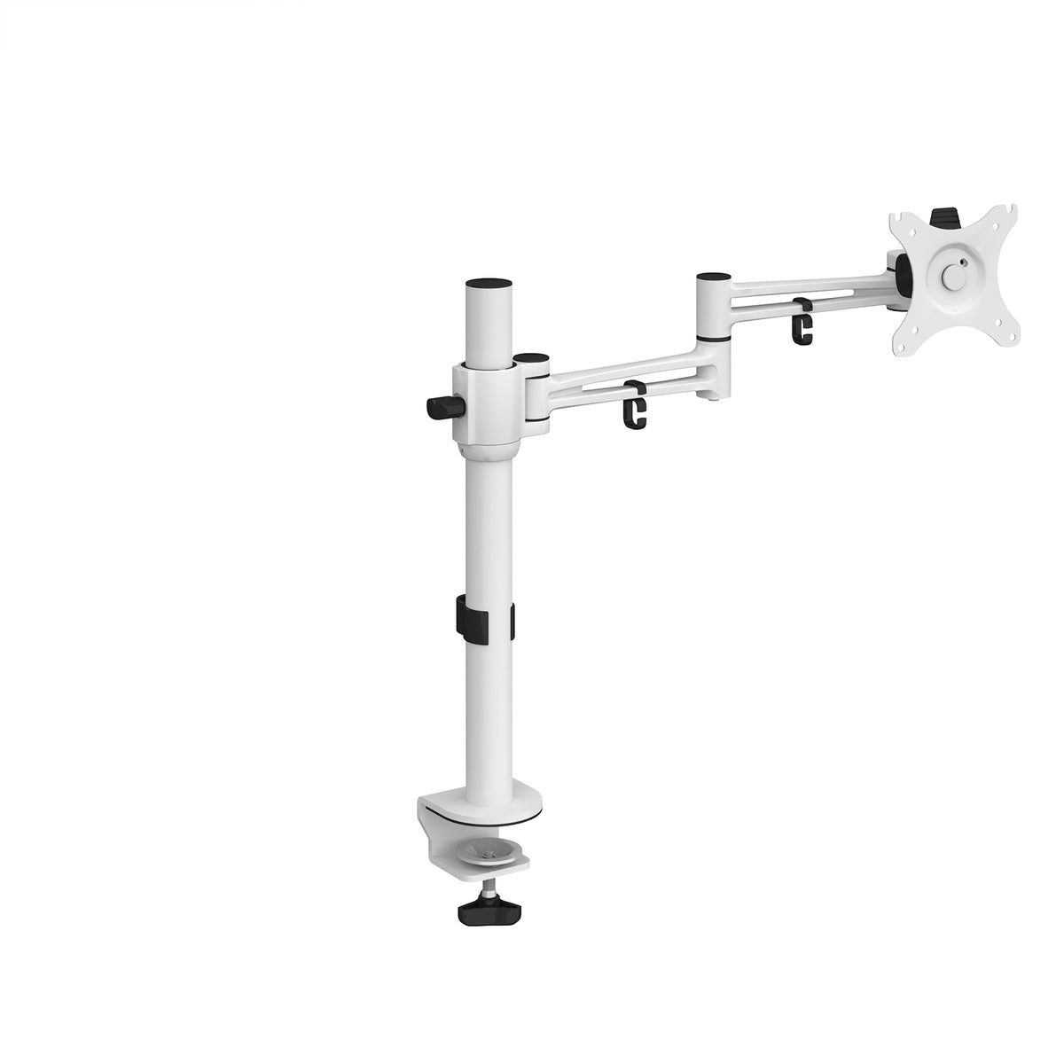 Luna single flat screen monitor arm - white - view 1