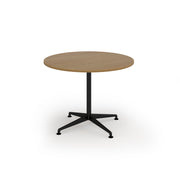 Loft circular dining table 1000dia black frame Oak Top - view 1