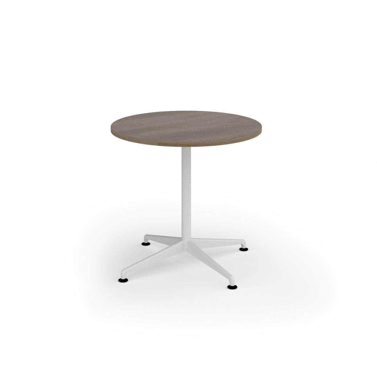 Loft circular dining table 800dia white frame Nebraska grey top - view 1