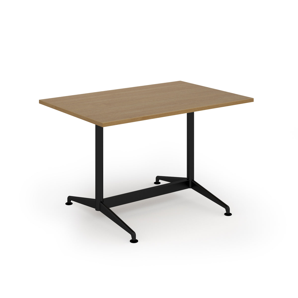 Loft dining table 1200w x 800d black frame and Oak Top - view 1