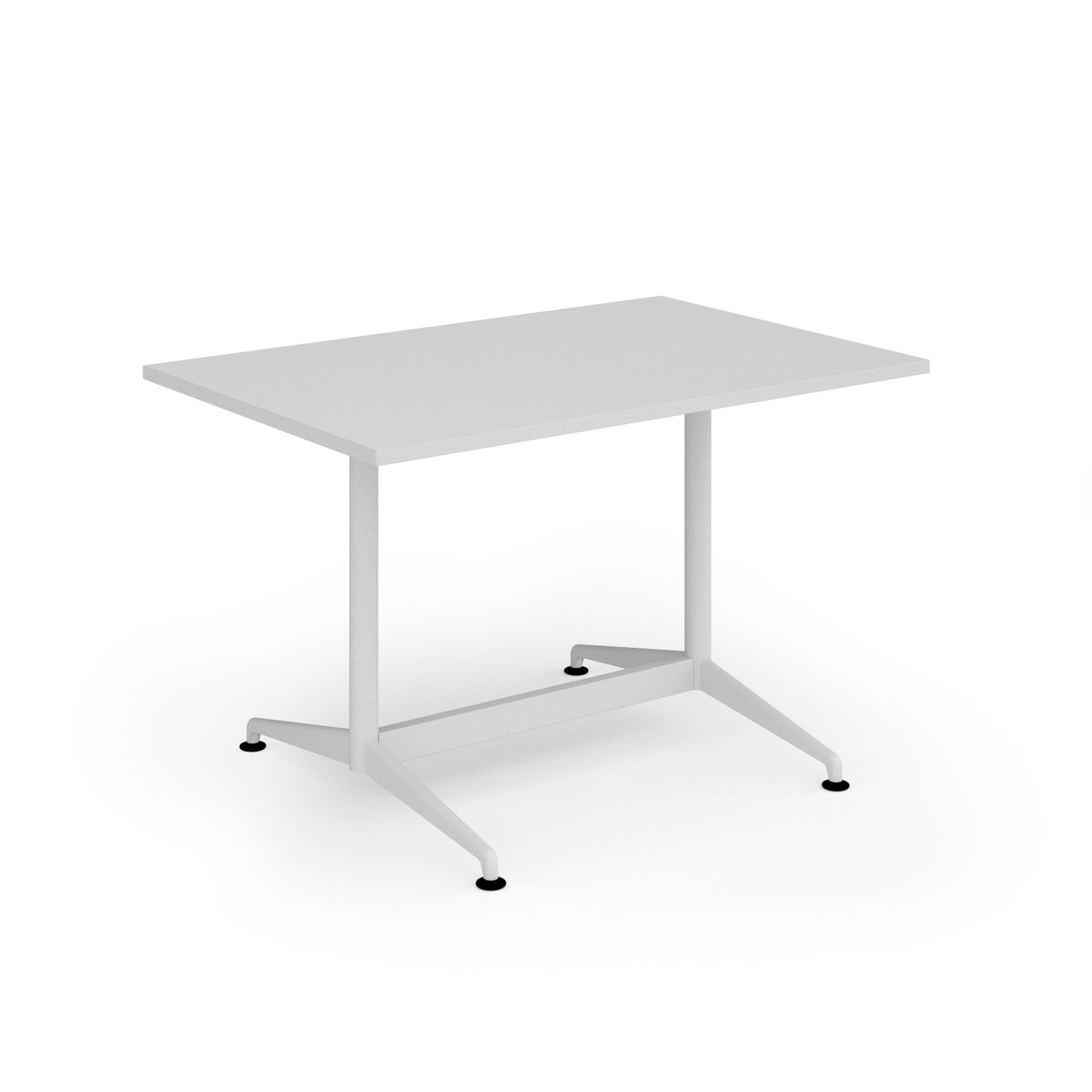 Loft dining table 1200w x 800d white frame and White Top - view 1