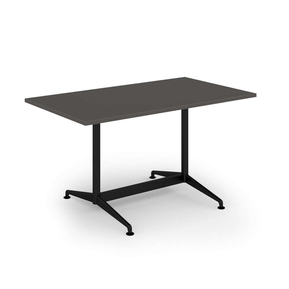 Loft dining table 1400w x 800d black frame and onyx grey top - view 1