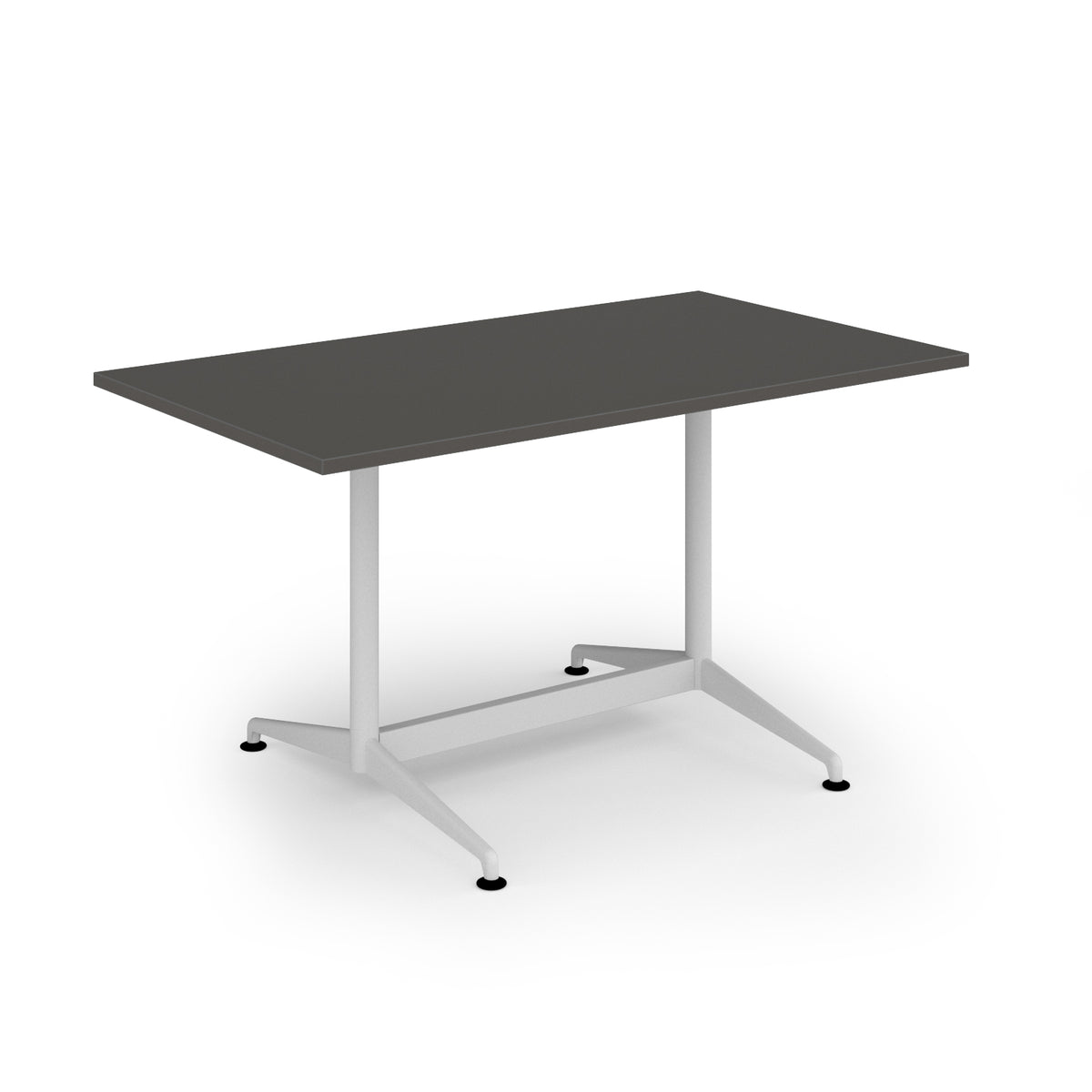 Loft dining table 1400w x 800d white frame and onyx grey top - view 1