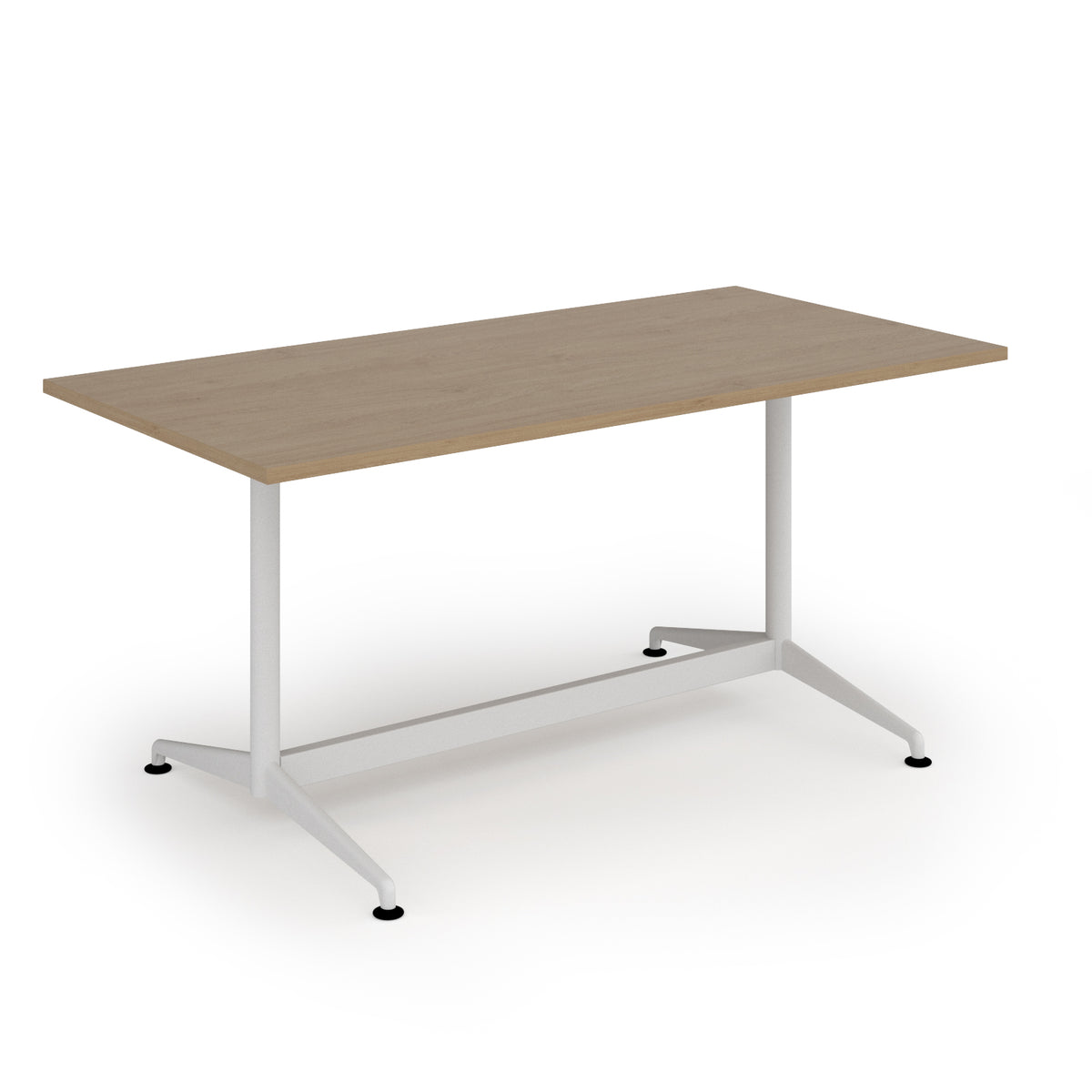 Loft dining table 1600w x 800d white frame and Kendal Oak Top - view 1