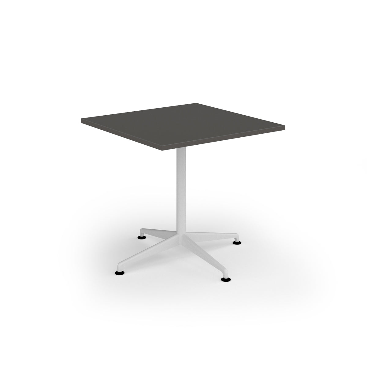 Loft dining table 800w x 800d white frame and onyx grey top - view 1