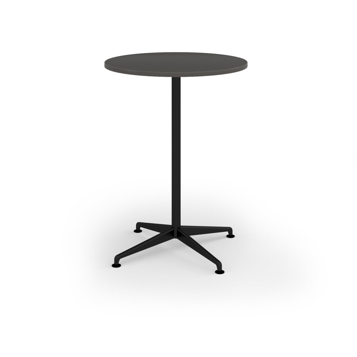 Loft circular poseur table 800dia black frame onyx grey top - view 1