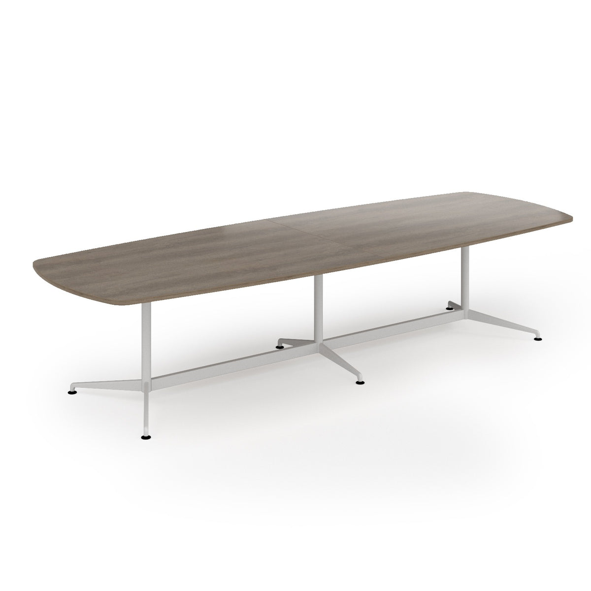 Loft barrel table 3400w x 1200d white frame and Nebraska Oak Top - view 1