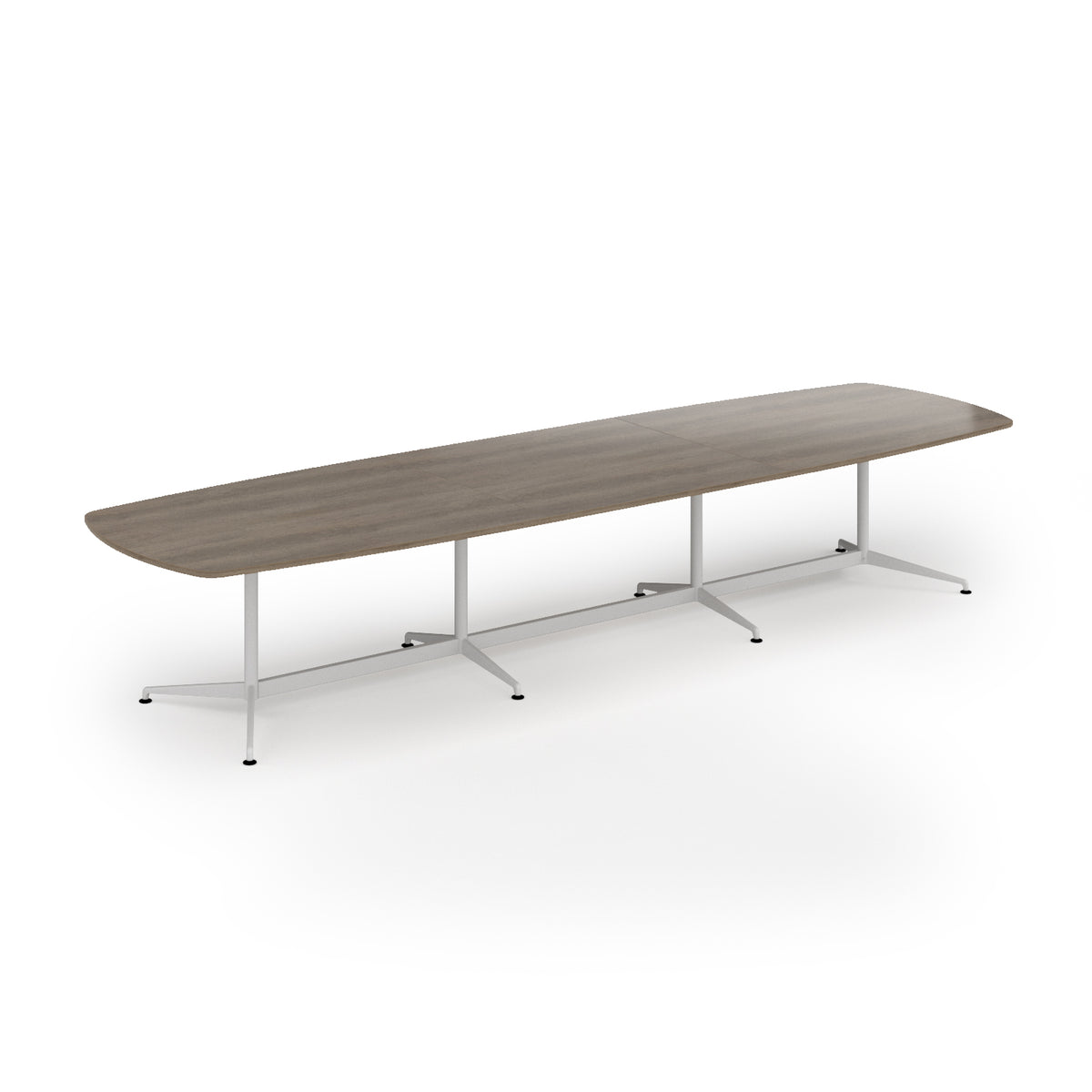 Loft barrel table 4200w x 1200d white frame and Nebraska Oak Top - view 1