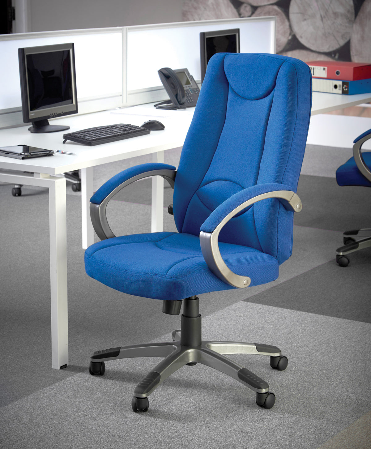 Lucca high back fabric managers chair - blue - view 4