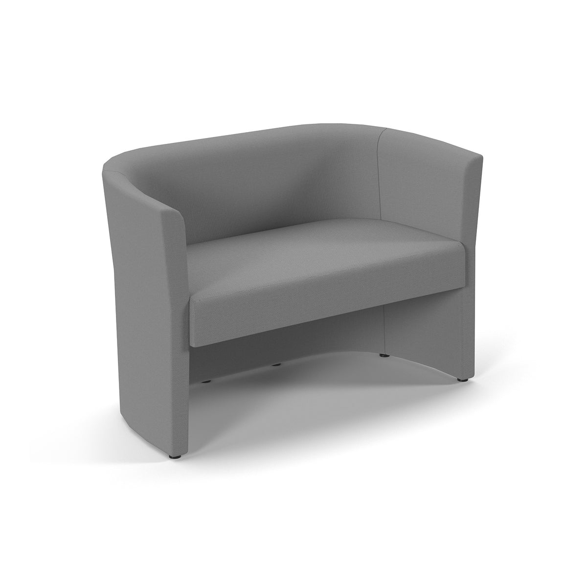 Luxe fabric double tub chair in Grey - view 1