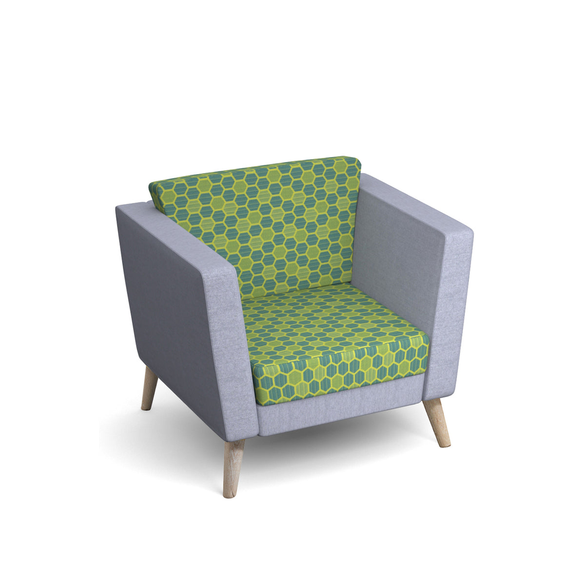 Lyric reception seating armchair with wooden legs 900mm wide - view 1