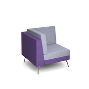 Lyric modular soft seating corner unit with metal legs - view 1