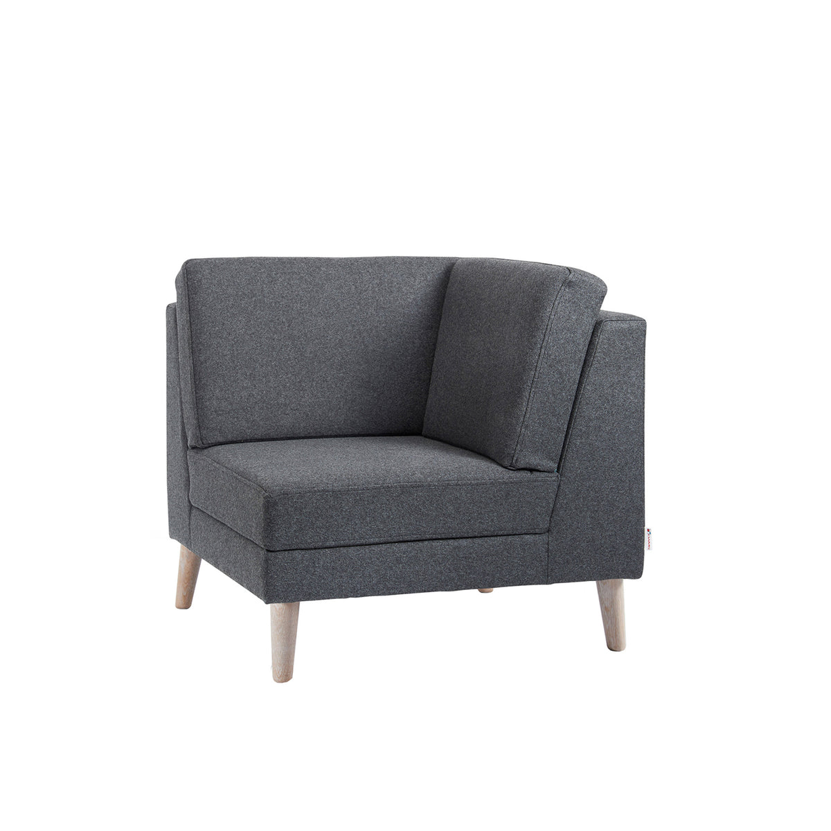 Lyric modular soft seating corner unit with wooden legs - view 1