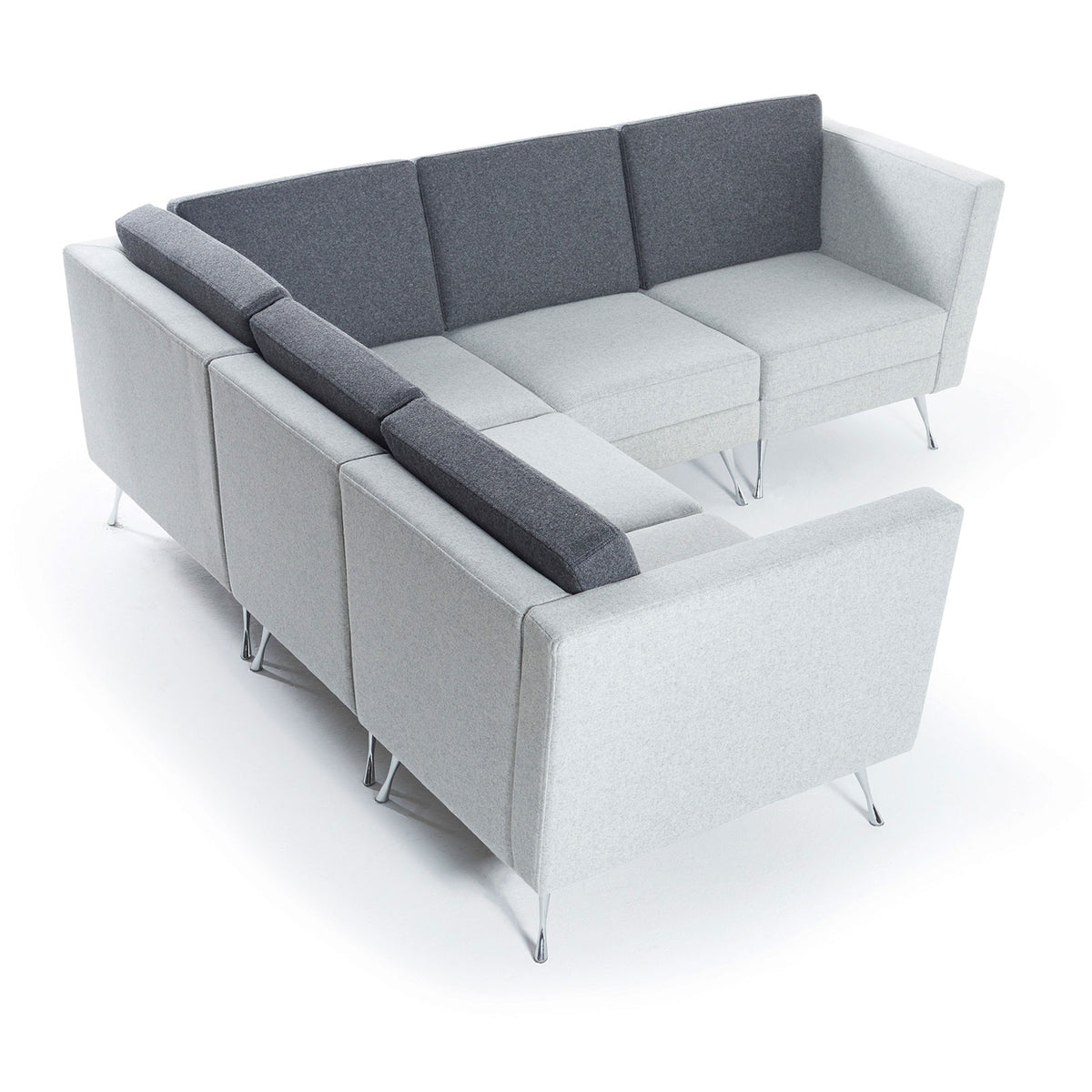 Lyric modular soft seating corner unit with metal legs - view 3