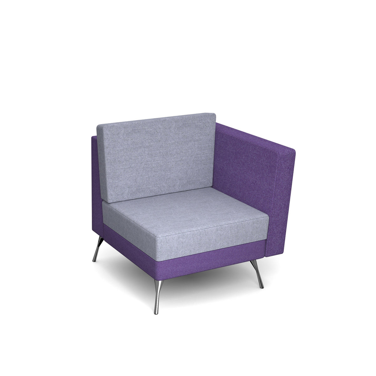 Lyric modular soft seating chair with left arm and metal legs - view 1