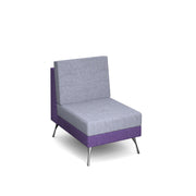 Lyric modular soft seating chair with no arms and metal legs - view 1