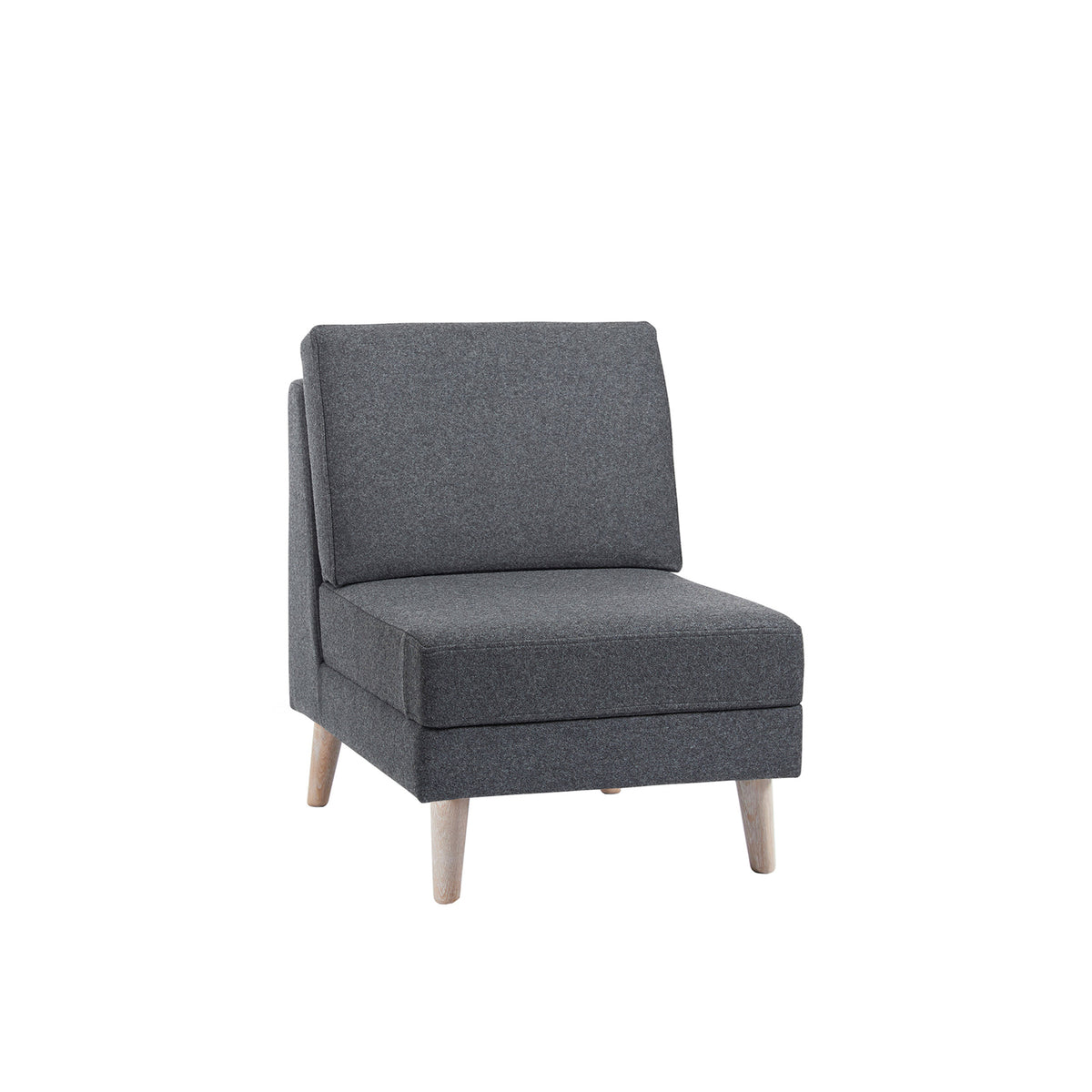 Lyric modular soft seating chair with no arms and wooden legs - view 1