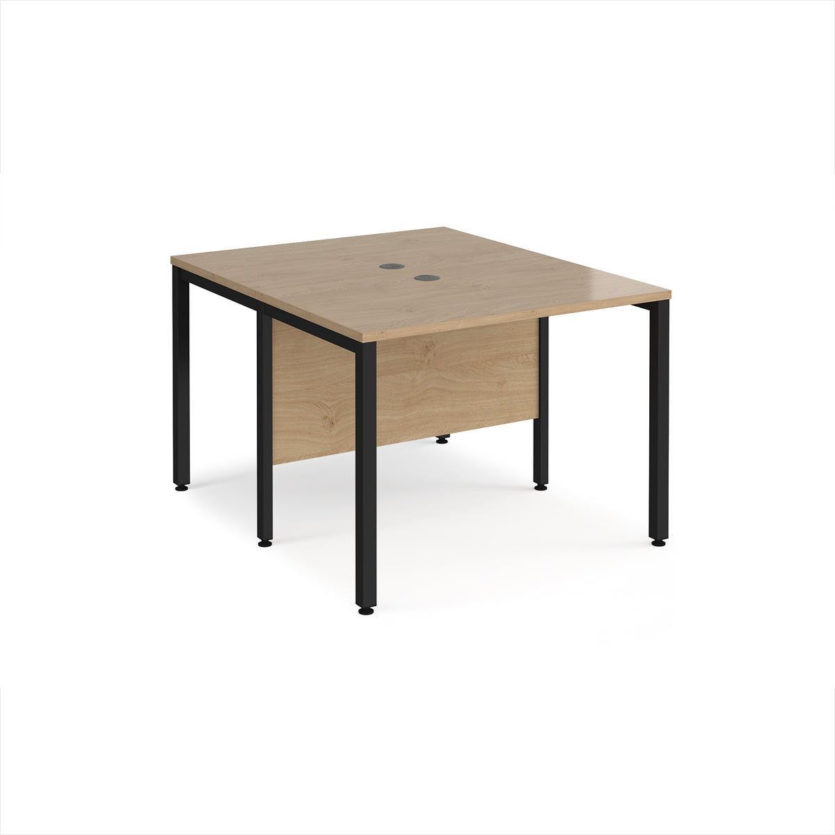 Maestro 25 back to back straight desks 1000mm x 1200mm - black bench leg frame, Kendal Oak Top - view 1