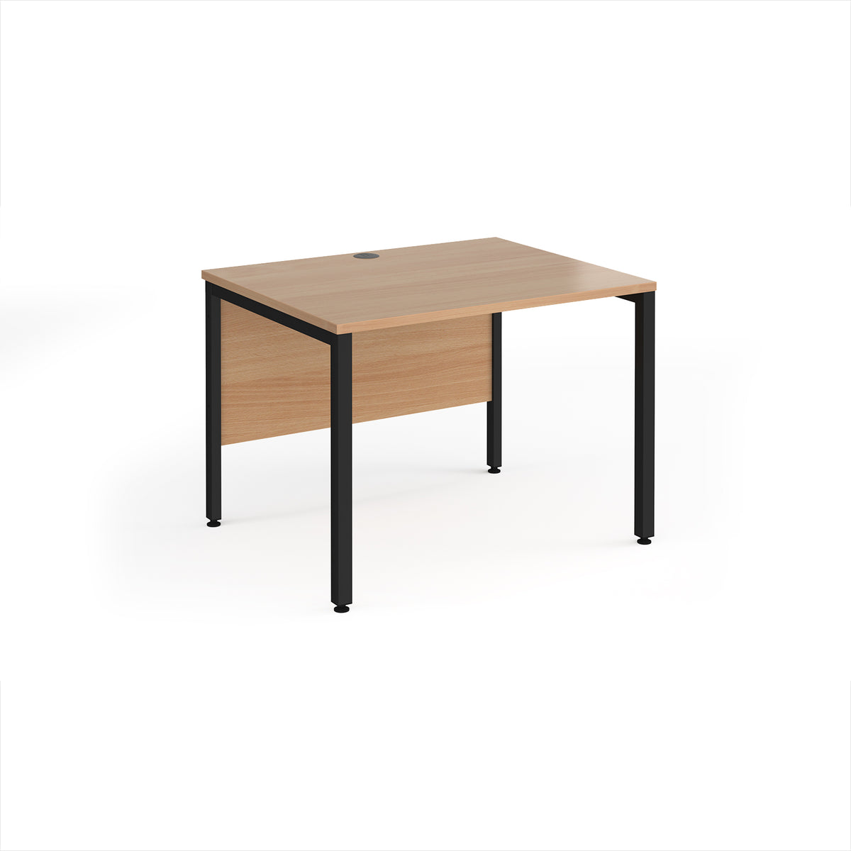 Maestro 25 straight desk 1000mm x 800mm - black bench leg frame, Beech top - view 1