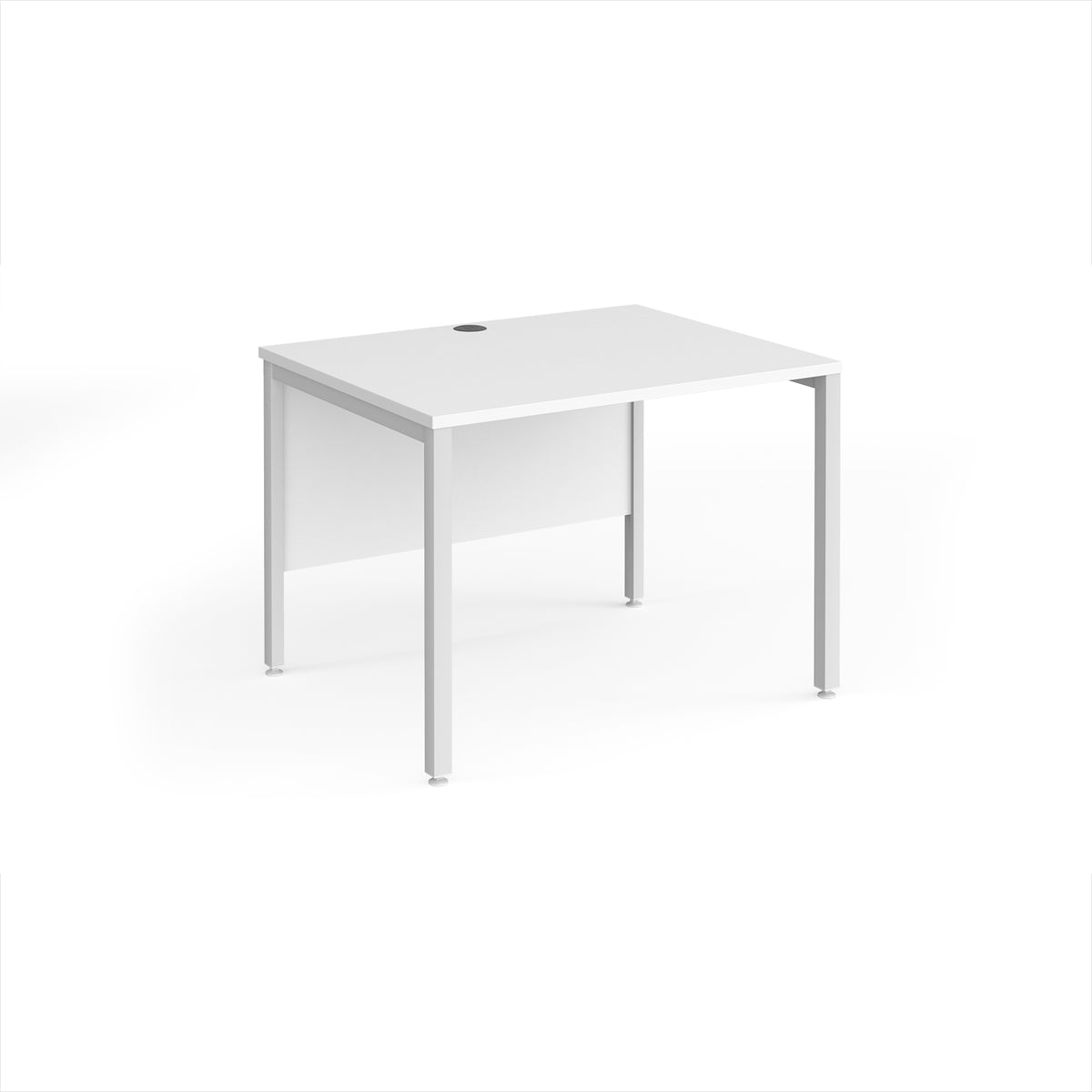 Maestro 25 straight desk 1000mm x 800mm - white bench leg frame, White Top - view 1