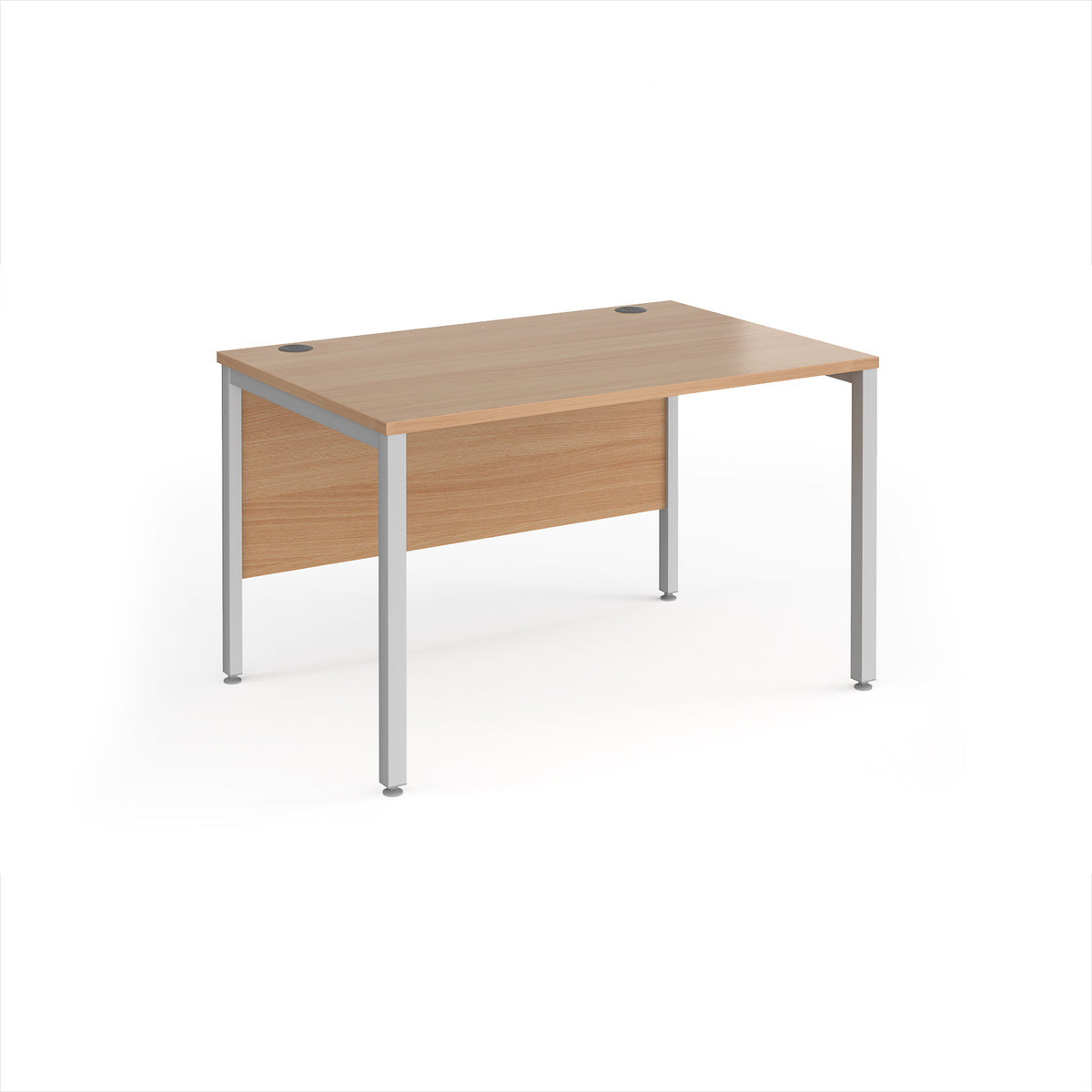 Maestro 25 straight desk 1200mm x 800mm - silver bench leg frame, Beech top - view 1