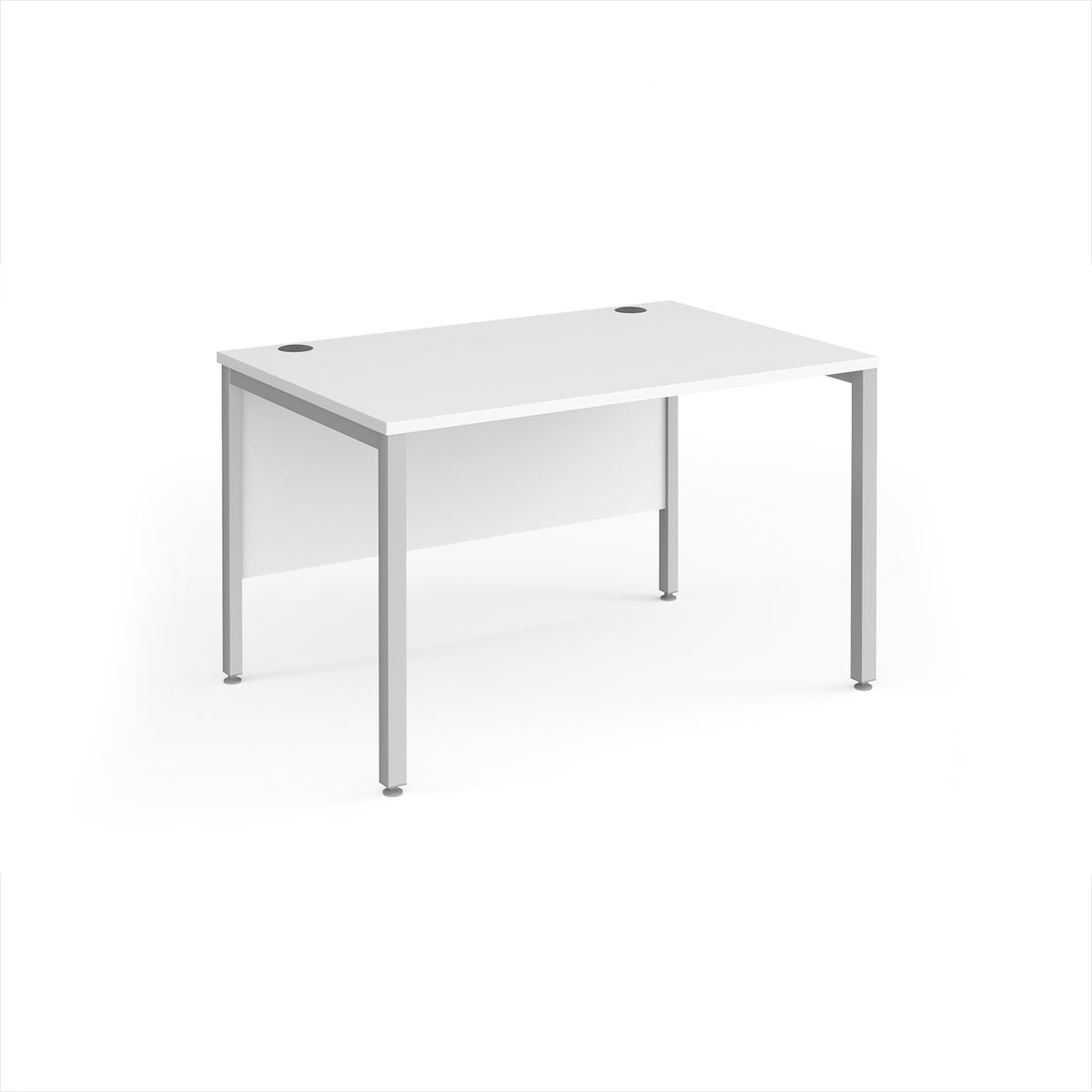 Maestro 25 straight desk 1200mm x 800mm - silver bench leg frame, White Top - view 1