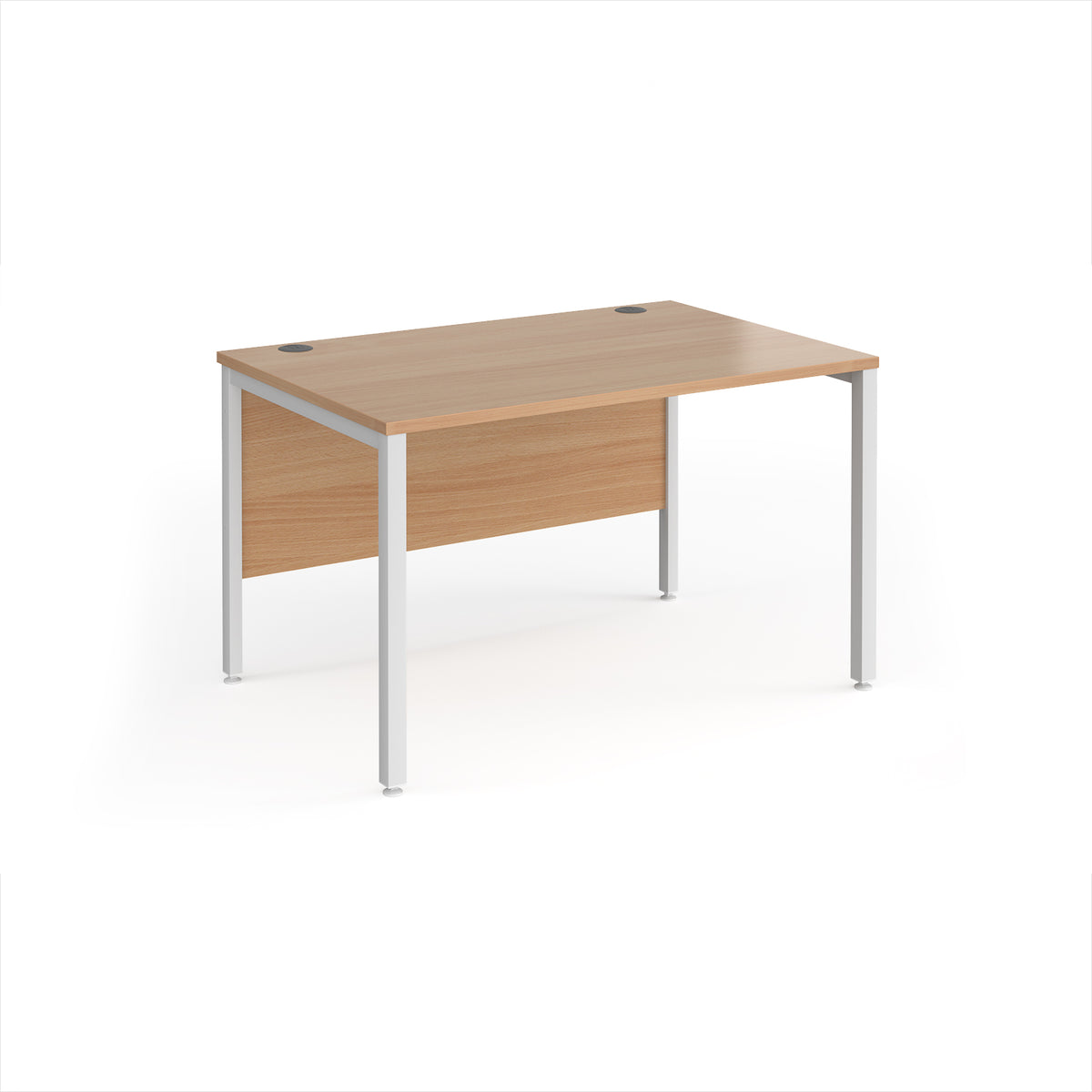 Maestro 25 straight desk 1200mm x 800mm - white bench leg frame, Beech top - view 1