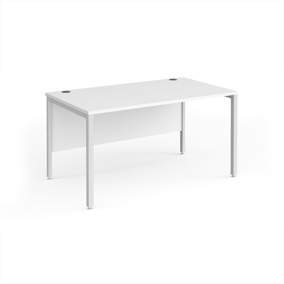 Maestro 25 straight desk 1400mm x 800mm - white bench leg frame, White Top - view 1