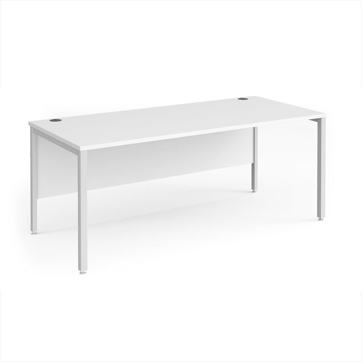 Maestro 25 straight desk 1800mm x 800mm - white bench leg frame, White Top - view 1