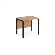 Maestro 25 straight desk 800mm x 600mm - black bench leg frame, Beech top - view 1