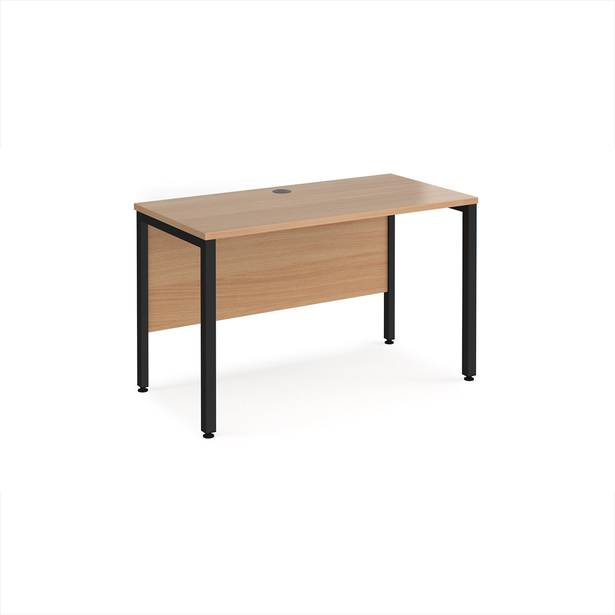 Maestro 25 straight desk 1200mm x 600mm - black bench leg frame, Beech top - view 1