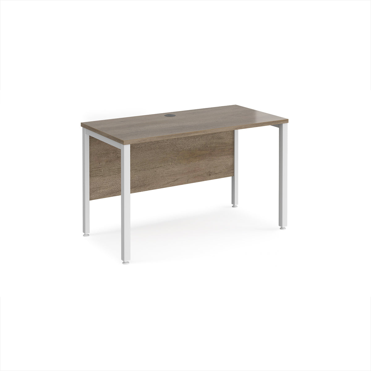Maestro 25 straight desk 1200mm x 600mm - white bench leg frame, Nebraska Oak Top - view 1