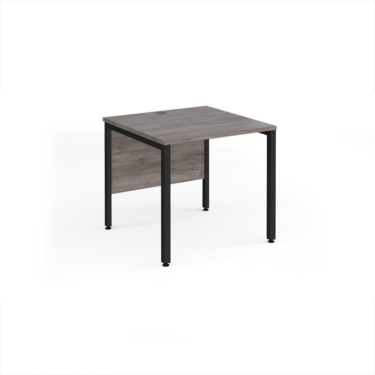 Maestro 25 straight desk 800mm x 800mm - black bench leg frame, Grey Oak Top - view 1
